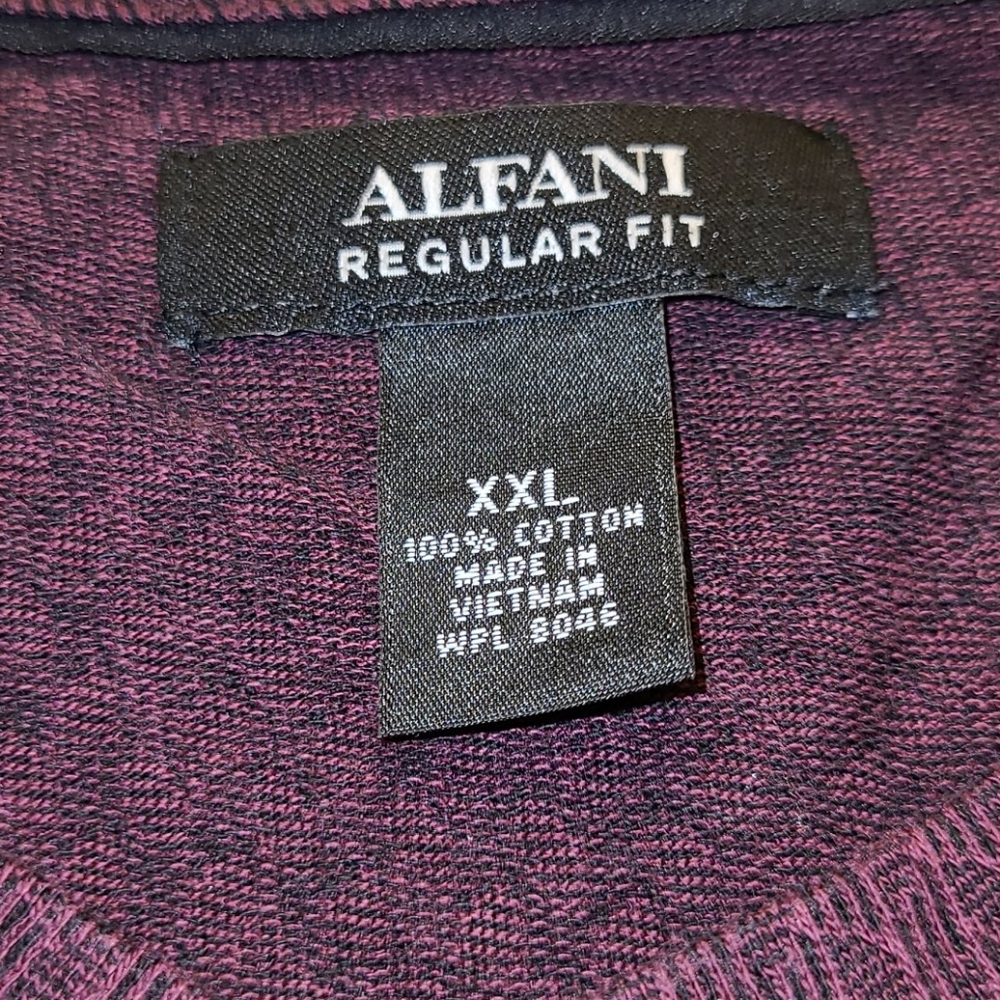 Alfani long-sleeve V-neck fire red tee - Picture 2 of 16
